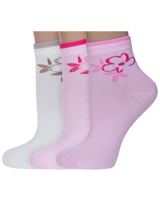 RuSocks Комплект носков женских 3-Ж-1350-01 бежевых розовых