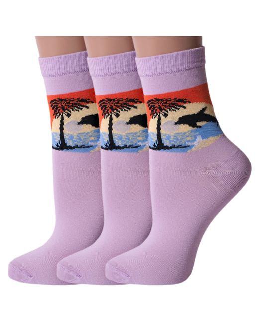 Lorenzline Комплект носков женских 3-Д61 фиолетовых