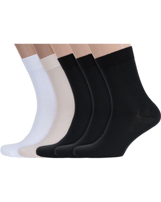 RuSocks Комплект носков мужских белых бежевых черных