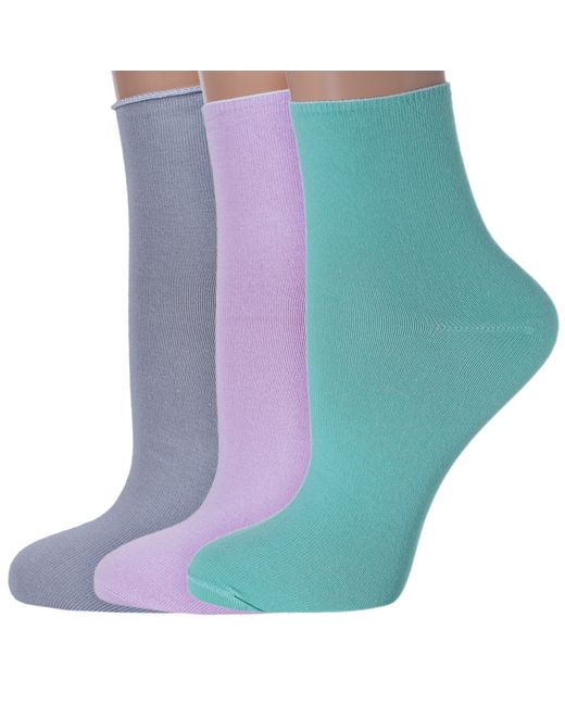 Хох Комплект носков женских 3-G-1406 бирюзовых серых фиолетовых