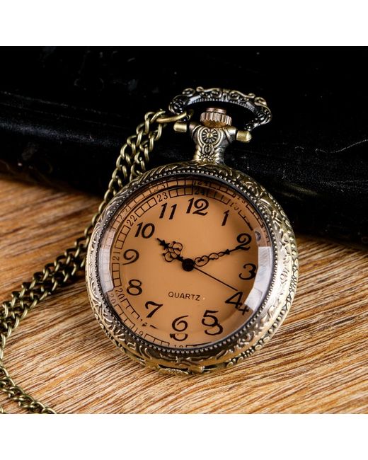 Nobrand Карманные часы Бронзовый каркас кварцевые на цепочке 80 см d 45