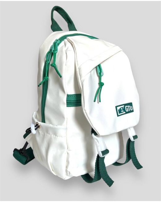 Nobrand Сумка-рюкзак txt белая/зеленая 30х19х12 см