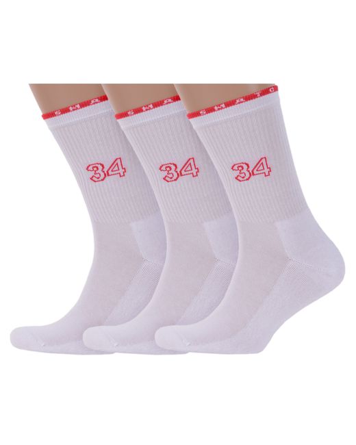 Lorenzline Комплект носков мужских 3-С4М белых красных