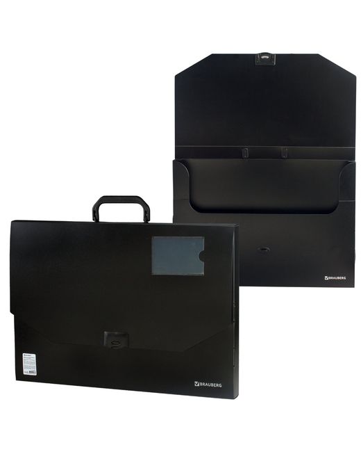 Brauberg Папка портфель А3 для документов пластиковая 226023 черная