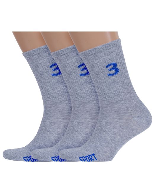 RuSocks Комплект носков мужских 3-М3-13750 серых синих