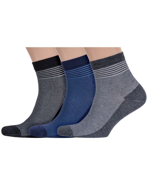 RuSocks Комплект носков мужских 3-М3-23741 черных серых синих