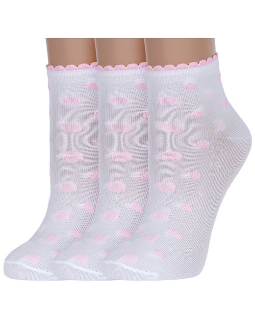 Альтаир Комплект носков женских 3-С211 белых розовых