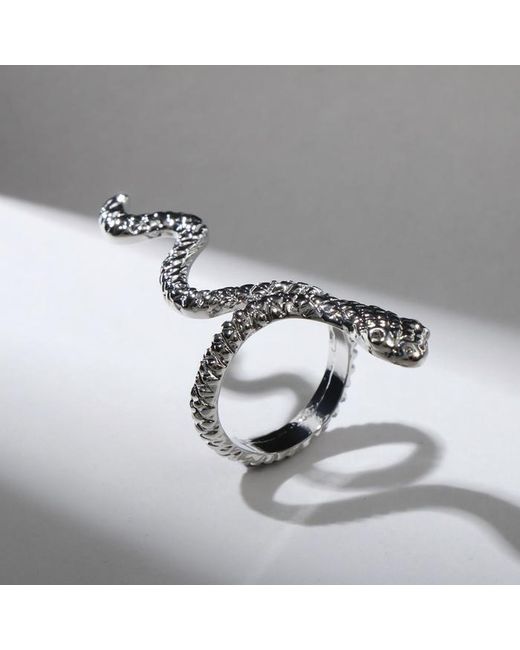 Queen Fair Кольцо Змея анаконда черненое серебро безразмерное