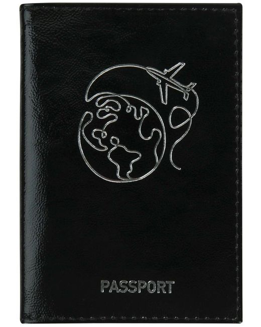 Brauberg Обложка для паспорта наплак тиснение серебром Airplane черная