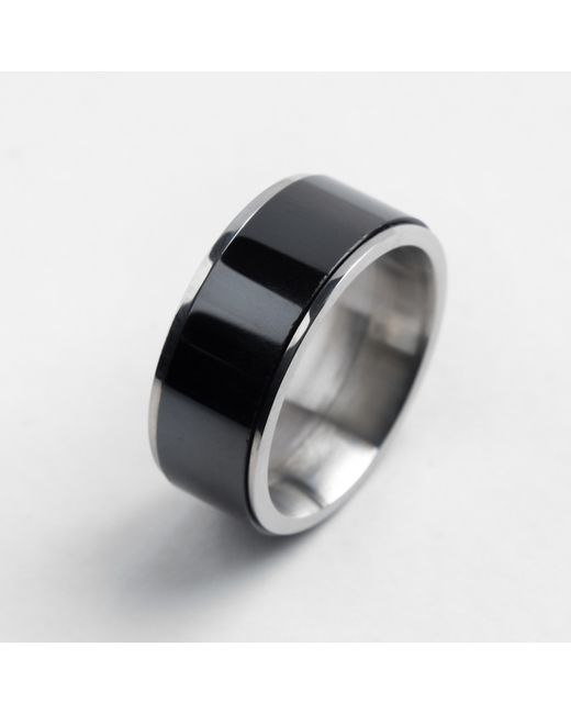Nobrand Кольцо Вайд 1 см черный в серебре 17 размер