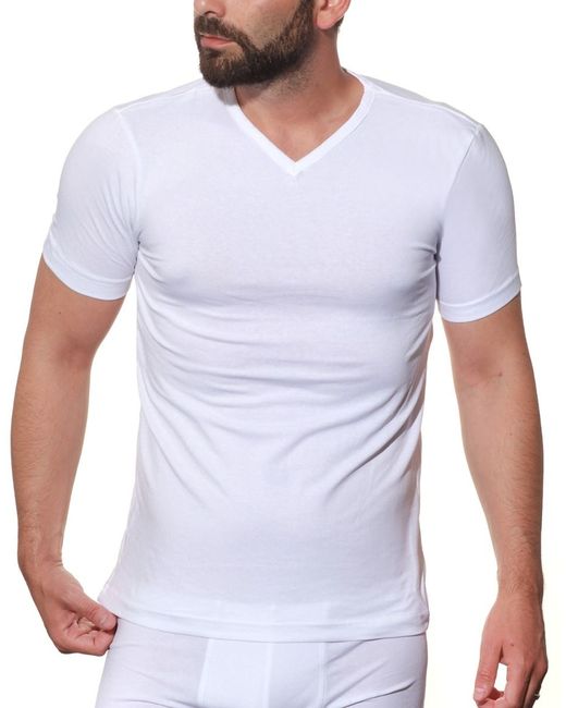 Jolidon хлопковая футболка с V-образным вырезом горловины