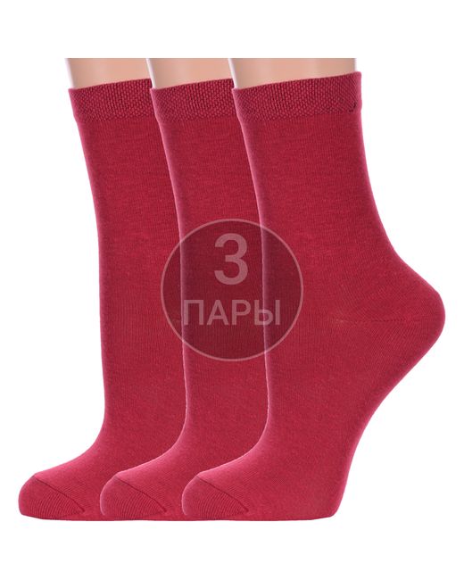 Para Socks Комплект носков женских 3-L1 бордовых 3 пары