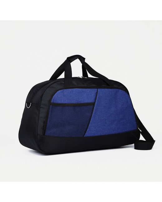 Nobrand Дорожная сумка унисекс черная синяя 35х56х21 см