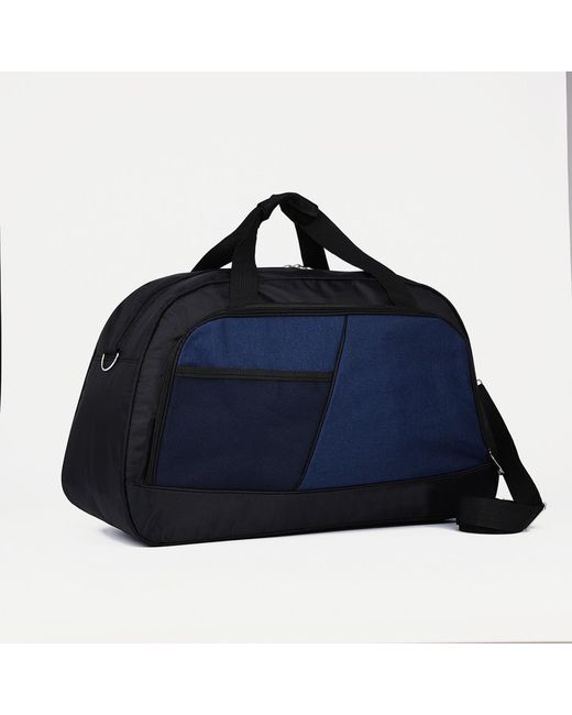 Nobrand Дорожная сумка унисекс черная синяя 35х56х21 см