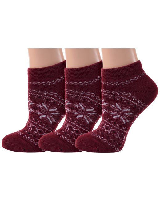 Grinston socks Комплект носков женских 3-17D4 бордовых