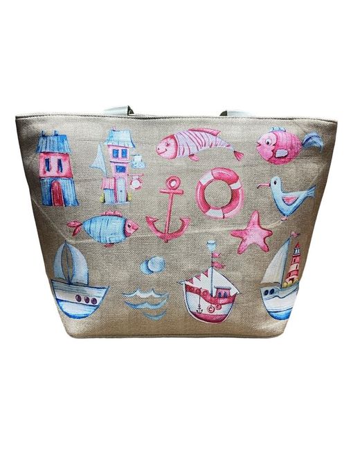 Bags-Art Пляжная сумка женская Case summer бежевый/предметы