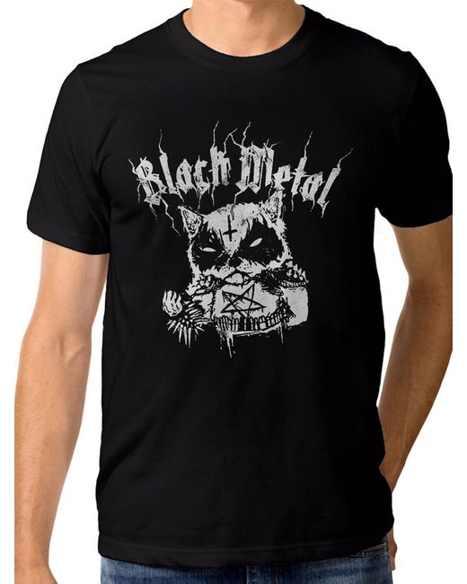 DreamShirts Studio Футболка Black Metal Котик 585-blackmetal-2 черная