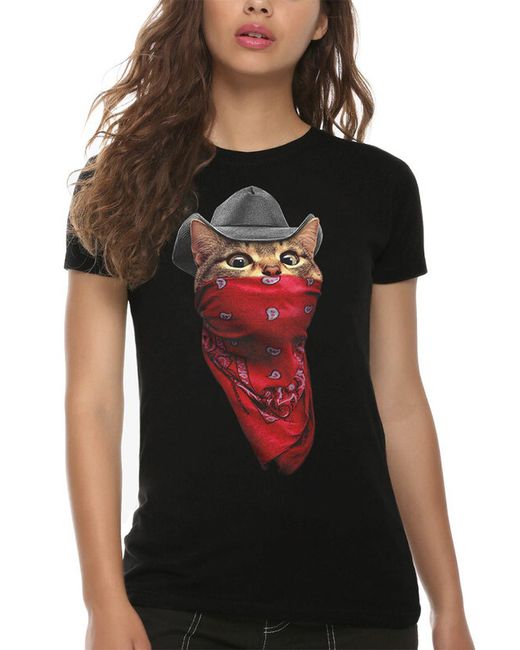 DreamShirts Studio Футболка Котик-Гангстер DSN-956891b-1 черная