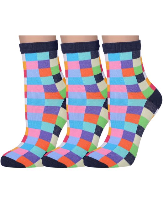 Lorenzline Комплект носков женских 3-Д96 разноцветных