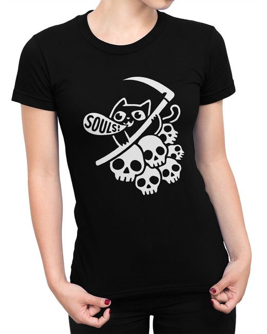 DreamShirts Studio Футболка Котик Похититель Душ 467-blackcat-1 черная