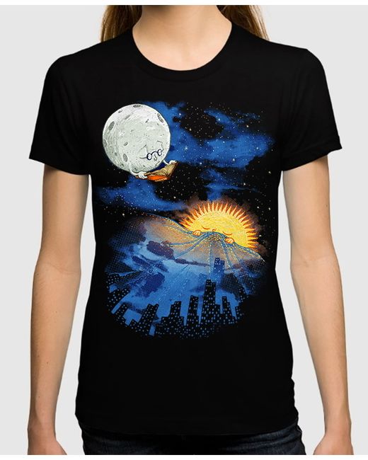 DreamShirts Studio Футболка Луна и Солнце 626-dream-1 черная