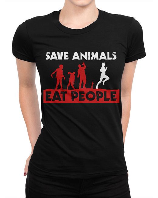 DreamShirts Studio Футболка Зомби Save Animals Eat People 1 черная