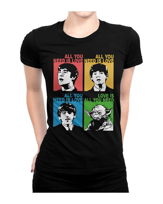 Dream Shirts Футболка The Beatles и Йода 1000296-1 черная