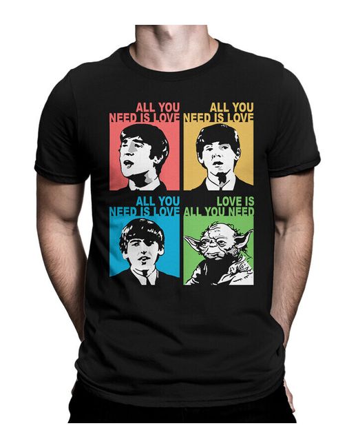Dream Shirts Футболка The Beatles и Йода 1000284-2 черная