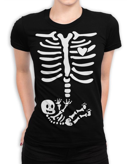 DreamShirts Studio Футболка Скелет и ребра 603-skeleton-1 черная