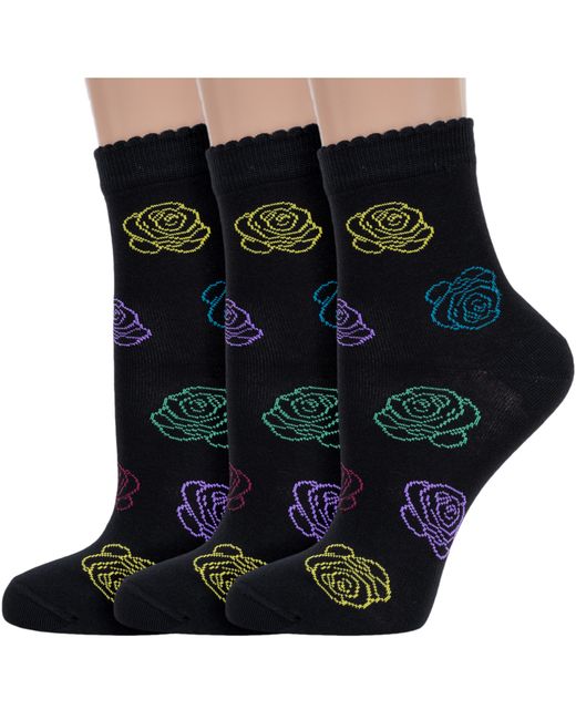 Lorenzline Комплект носков женских 3-Д103 разноцветных