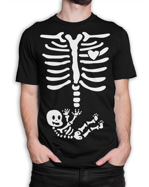 DreamShirts Studio Футболка Скелет и ребра 603-skeleton-2 черная