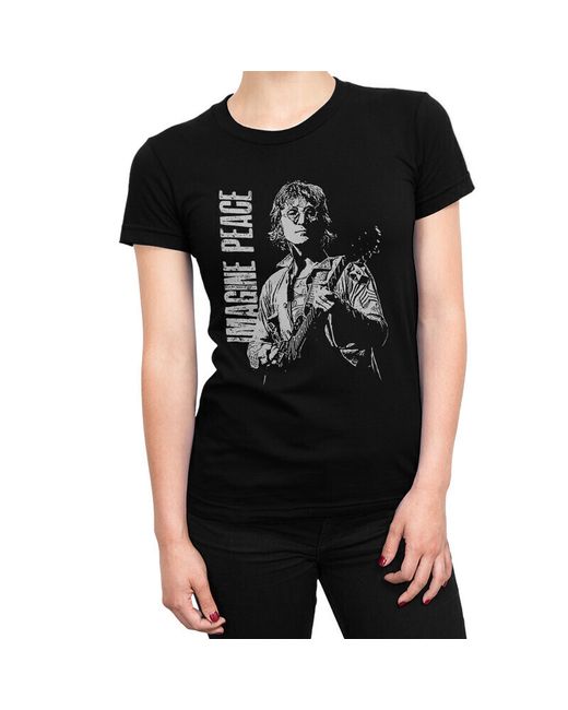 Dream Shirts Футболка Джон Леннон Imagine peace 1000713-1 черная