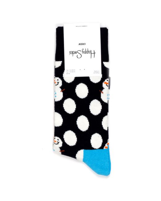 Happy Socks Носки унисекс Happy-Socks-Bug-Dot-Snowman-Black разноцветные