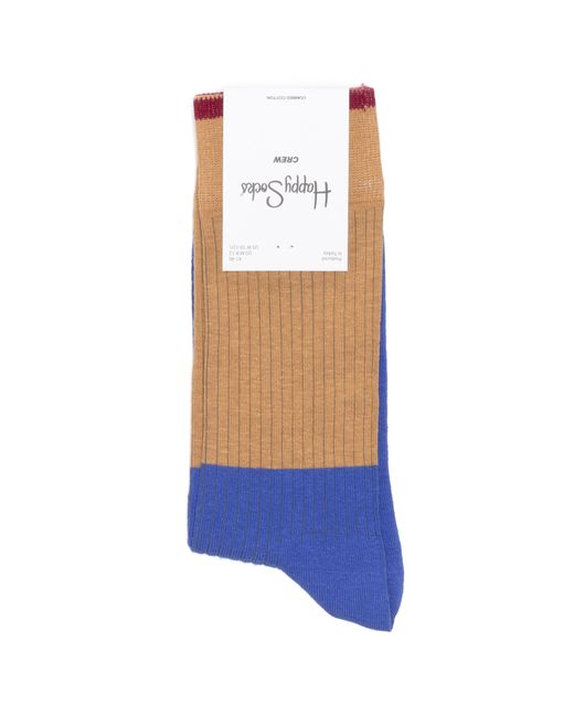 Happy Socks Носки унисекс Happy-Socks-Block-Rib-Brown-Blue разноцветные