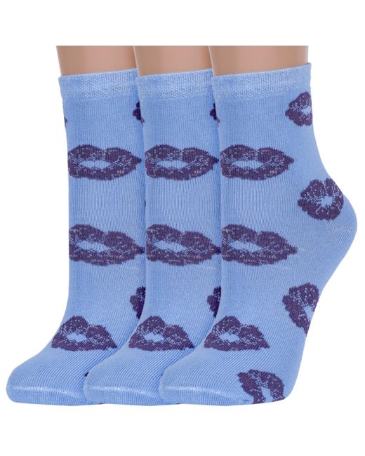 Альтаир Комплект носков женских 3-С212 голубых фиолетовых