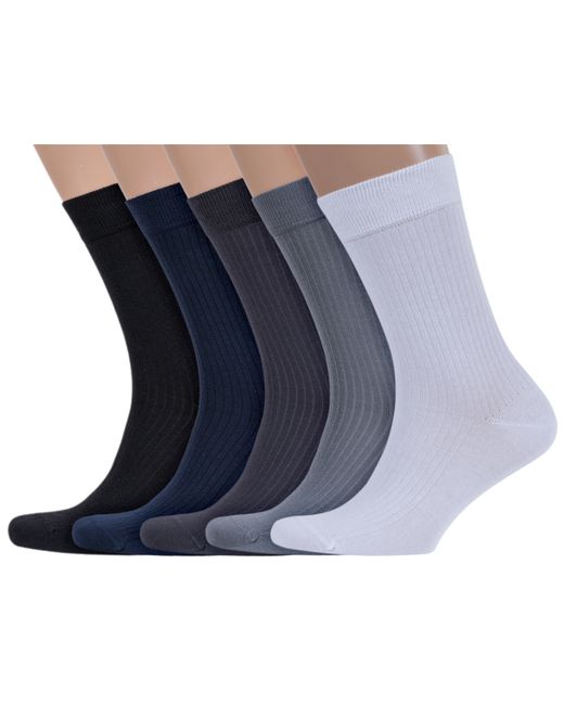 RuSocks Комплект носков мужских 5-М3-13718 белых синих серых черных