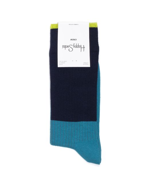 Happy Socks Носки унисекс Happy-Socks-Block-Rib-Navy-Blue разноцветные