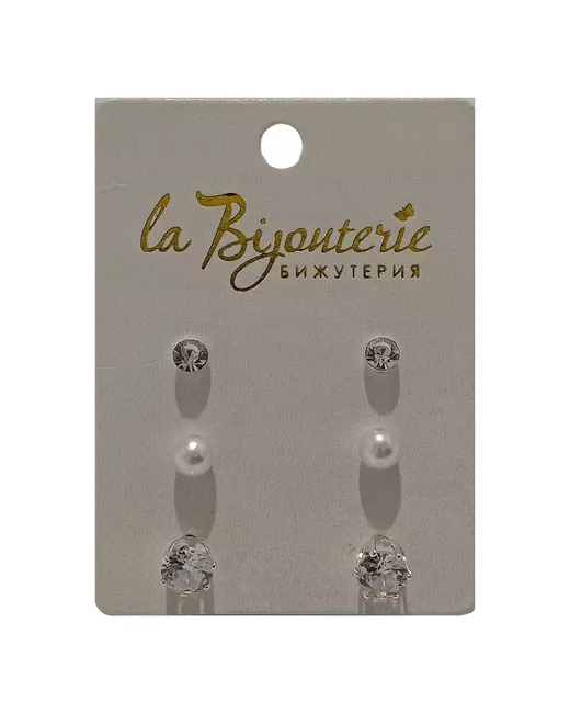 La Bijouterie Комплект серьги из металла с ювелирным стеклом
