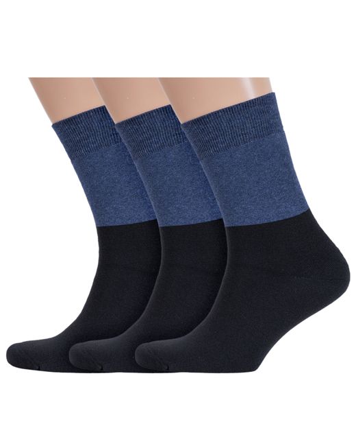 RuSocks Комплект носков мужских 3-М3-33074 синих черных