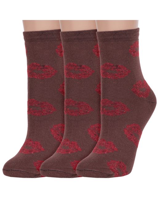 Альтаир Комплект носков женских 3-С212 коричневых красных
