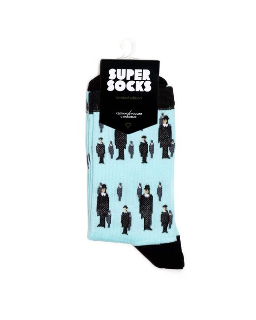 Super socks Носки унисекс Super-Socks-Rene-Magrit-Golkonda голубые черные