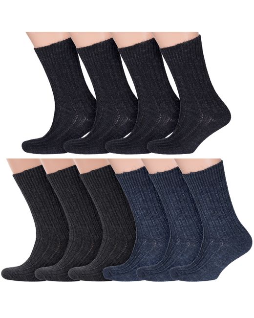 RuSocks Комплект носков мужских 10-М-590 черных серых синих