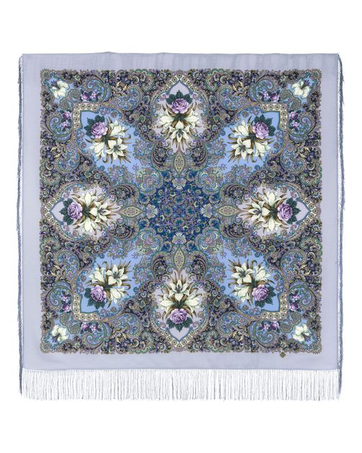 Павловопосадский платок Платок 1862 синий 125х125 см