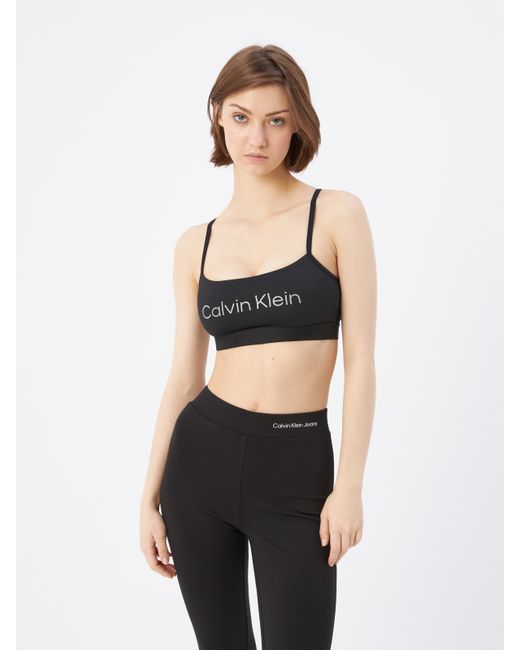Calvin Klein Бра спортивное черное размер