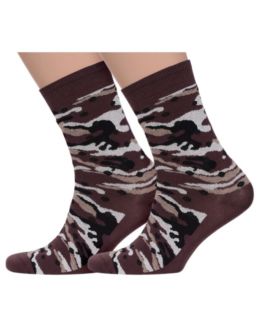 Хох Комплект носков унисекс 2-XF коричневых бежевых черных