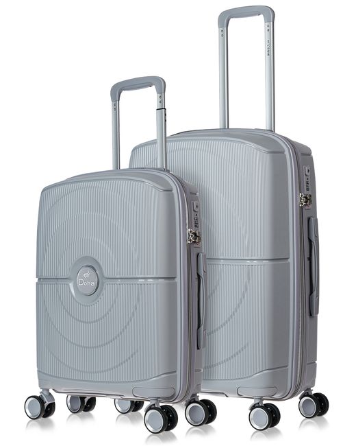 L'Case Комплект чемоданов унисекс Doha серебро