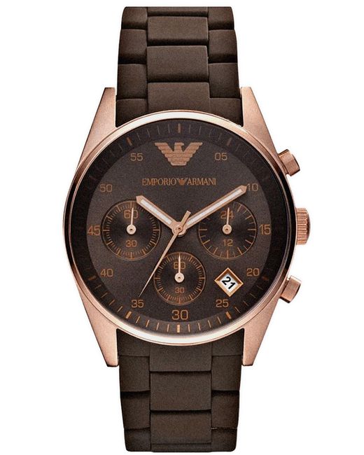 Emporio Armani Наручные часы Sportivo 43mm коричневые