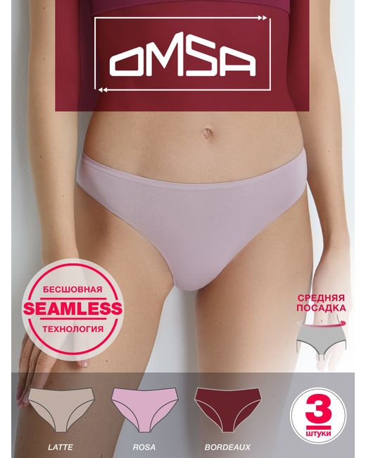 Omsa Комплект трусов женских OmS221-3 разноцветных 3 шт.