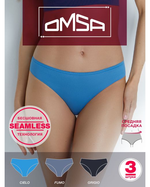 Omsa Комплект трусов женских OmS221-3 разноцветных 3 шт.