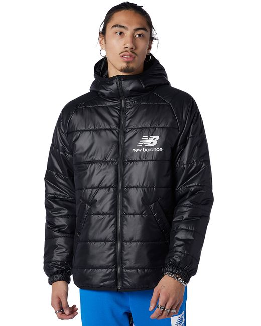 New Balance Куртка Athletics Winterized Short Synthetic Puffer черная